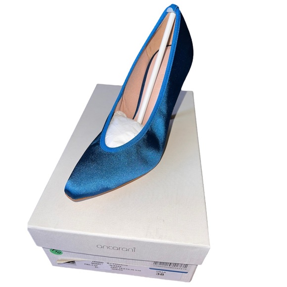 Daniele Ancarani Shoes - Daniele Ancarani🦎Blue Satin Pumps Pointed Toe Heels🌵